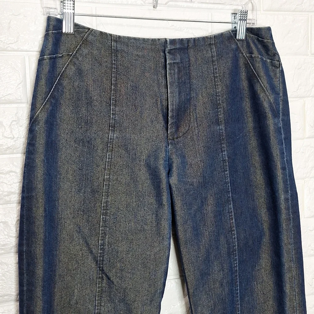 BANANA REPUBLIC Y2K Vintage Metallic Bell Bottom Flare Jeans No Front Wa… - Picture 2 of 9